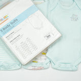 BODY SUIT PK3 NB B.BLUE DINO WORLD
