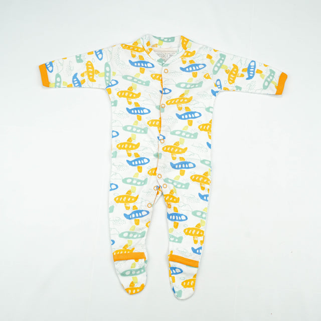 SLEEP SUIT PK3 0-3M MUSTARD PILOT