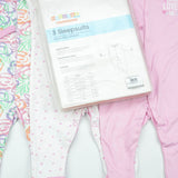 SLEEP SUIT PK3 6-12M B.PINK FLORAL