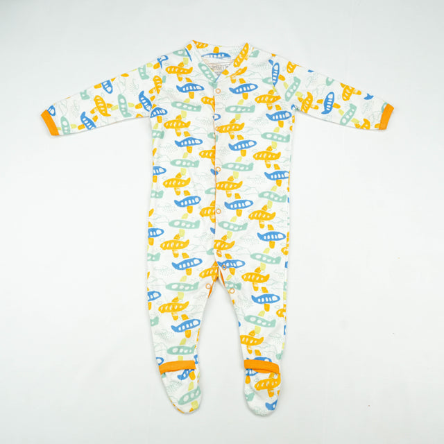SLEEP SUIT PK3 12-18M MUSTARD PILOT