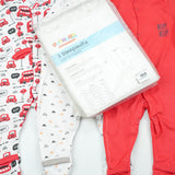 SLEEP SUIT PK3 0-3M RED BUS