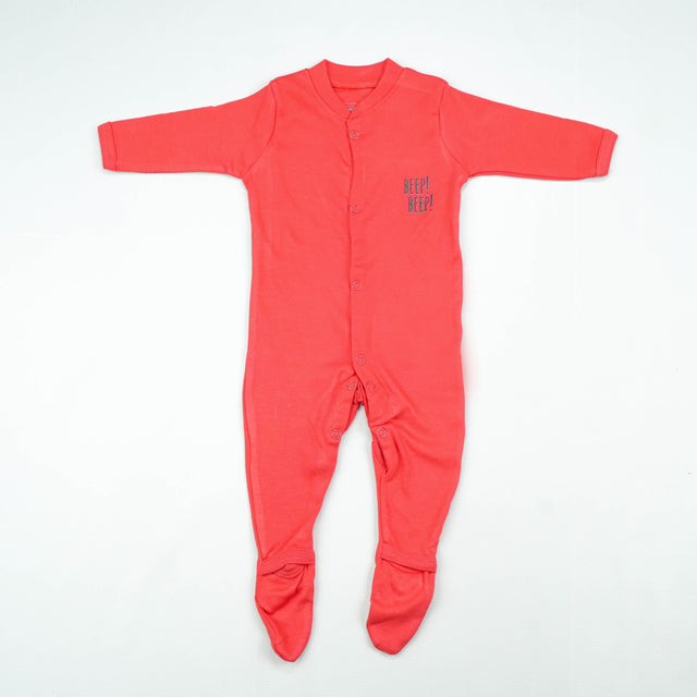 SLEEP SUIT PK3 0-3M RED BUS
