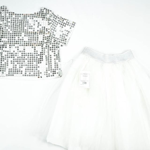 SUIT 2 PC GIRLS W/O SKIRTS WHITE INFANT