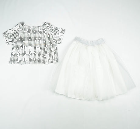 SUIT 2 PC GIRLS W/O SKIRTS WHITE INFANT