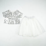 SUIT 2 PC GIRLS W/O SKIRTS WHITE INFANT