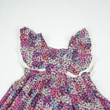 FROCK RUFFLE SLEEVE PURPLE FLOWER INFANT