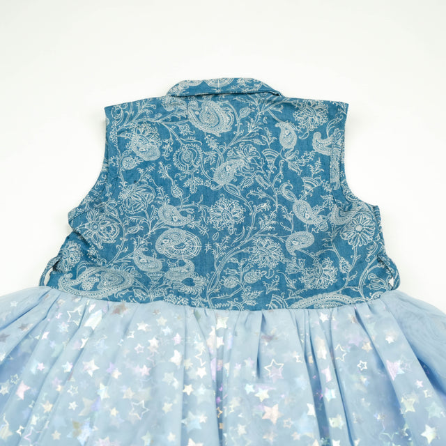 FROCK DENIM WITH BLUE NET INFANT