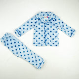 NIGHT SUIT FLEECES BLUE POLKA