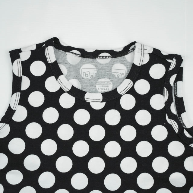 JUMSUIT HALF SLEEVE POLKA BLACK INFANT