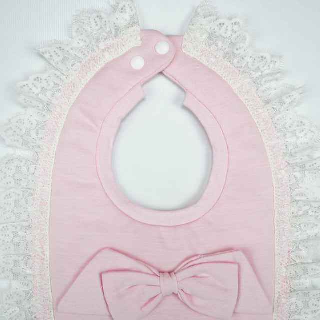 BIB SATIN WITH LACE LT PINK