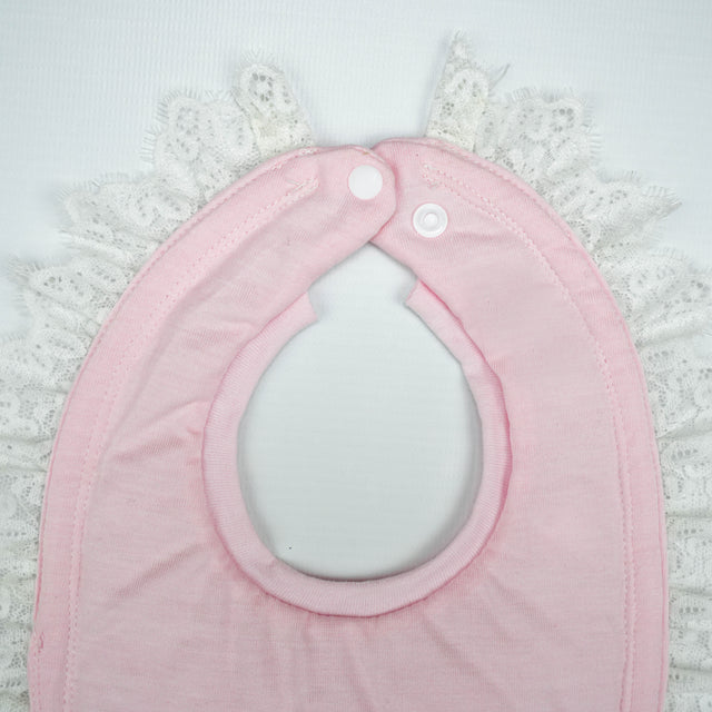 BIB SATIN WITH LACE LT PINK