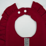 BIB SATIN FRILL MAROON