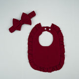 BIB SATIN FRILL MAROON