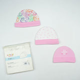 CAP M PK 3 B.PINK FLORAL