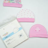 CAP S PK 3 B.PINK FLORAL