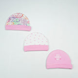 CAP S PK 3 B.PINK FLORAL