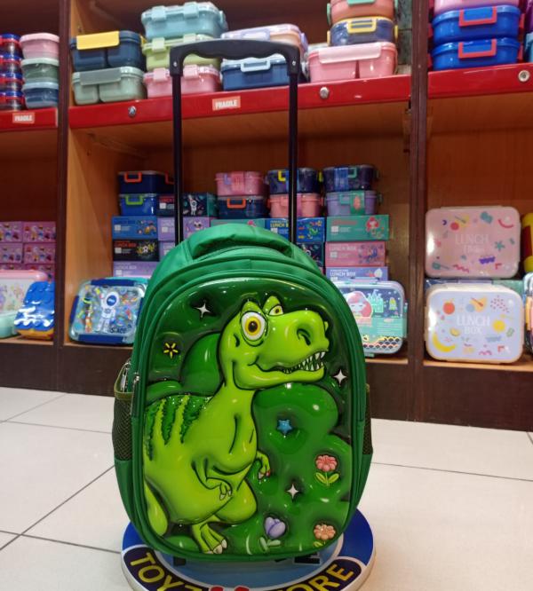Dinosaur 3D School Trolley Bag for Kids Nursery to KG 2 - MomYom Pakistan (13020T)