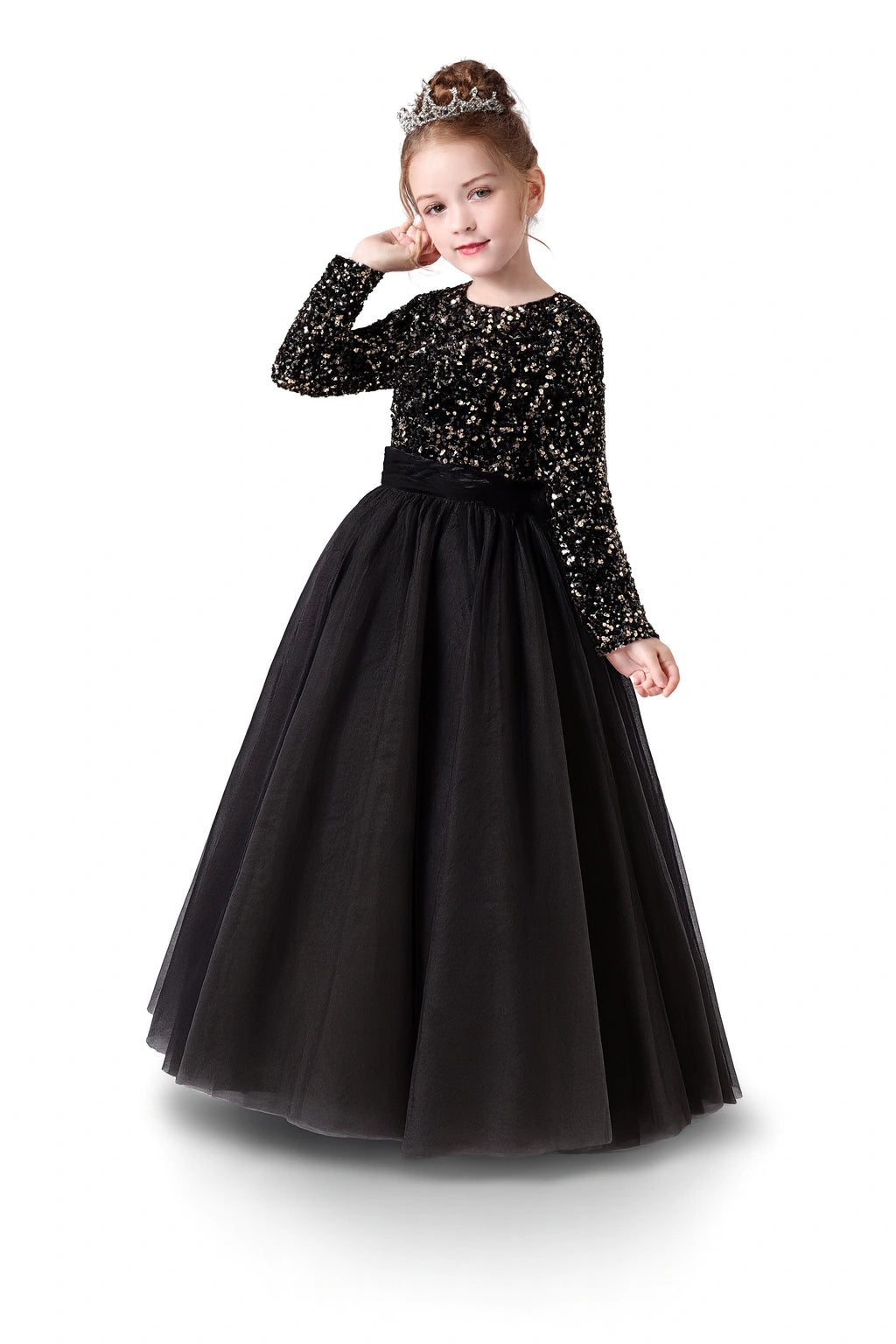 Elegant Sequin Princess Gown for Girls