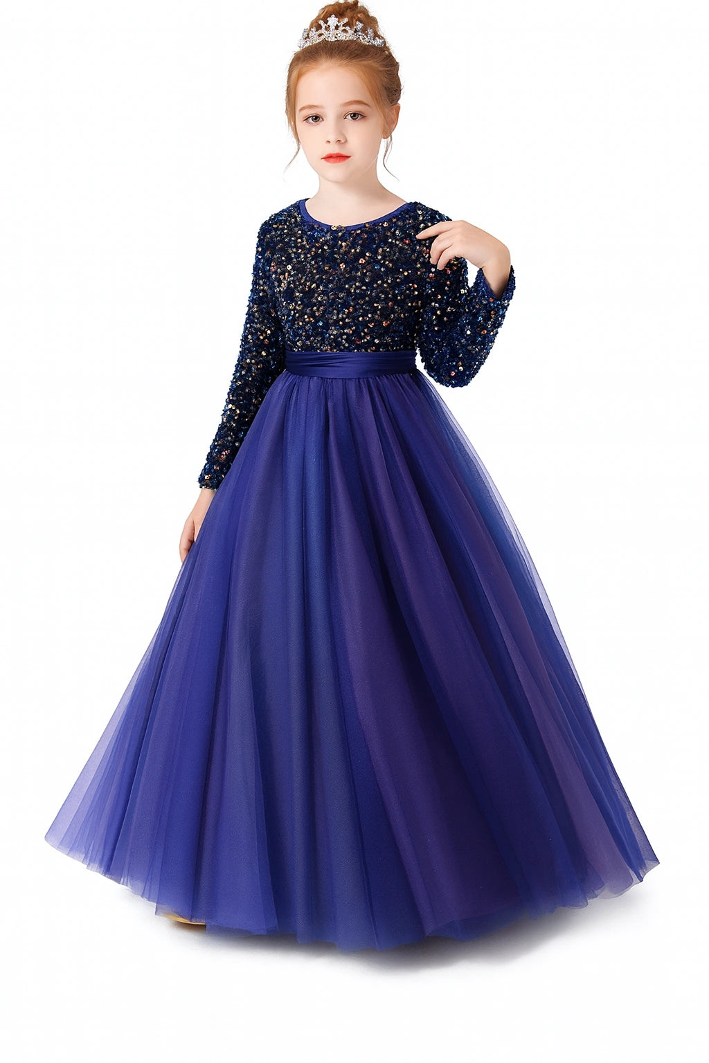Elegant Sequin Princess Gown for Girls