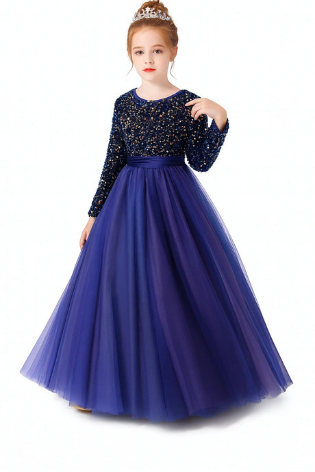 Elegant Sequin Princess Gown for Girls