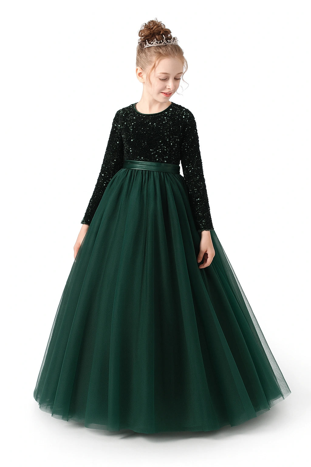 Elegant Sequin Princess Gown for Girls