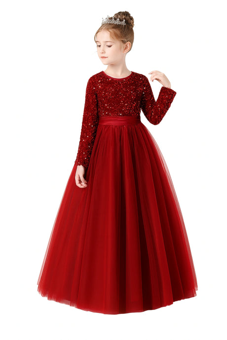 Elegant Sequin Princess Gown for Girls