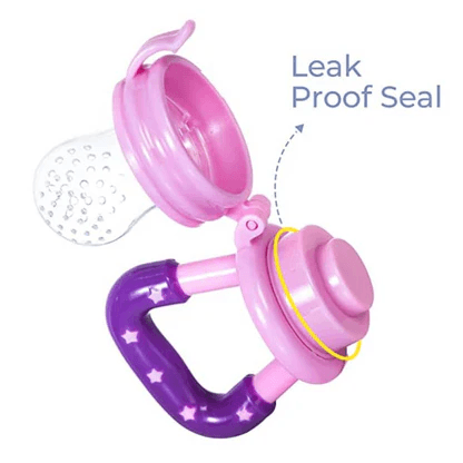 Baby Fruit Pacifier With Anti-Leak - Pink & Purple