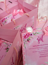 Floral Baby Birth Announcement Box Without Bag