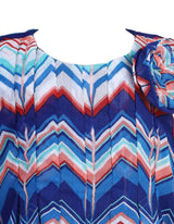 Frock pleated sleeves blue abstract toddler