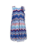 Frock pleated sleeves blue abstract toddler