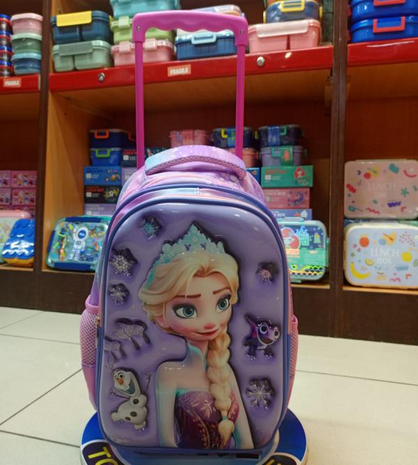 Frozen Elsa 3D School Trolley Bag for Girls Nursery to KG 2 - MomYom Pakistan (8312T)