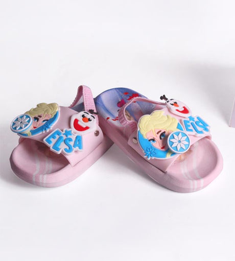 Frozen Elsa Soft Summer Slippers With Elastic Backstrap for 1 to 3 Year Girls (V006)