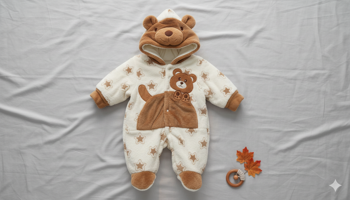 Adorable Plush Animal Baby Winter Romper