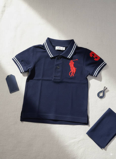 Classic Kids Polo Shirt – Embroidered Rider Logo