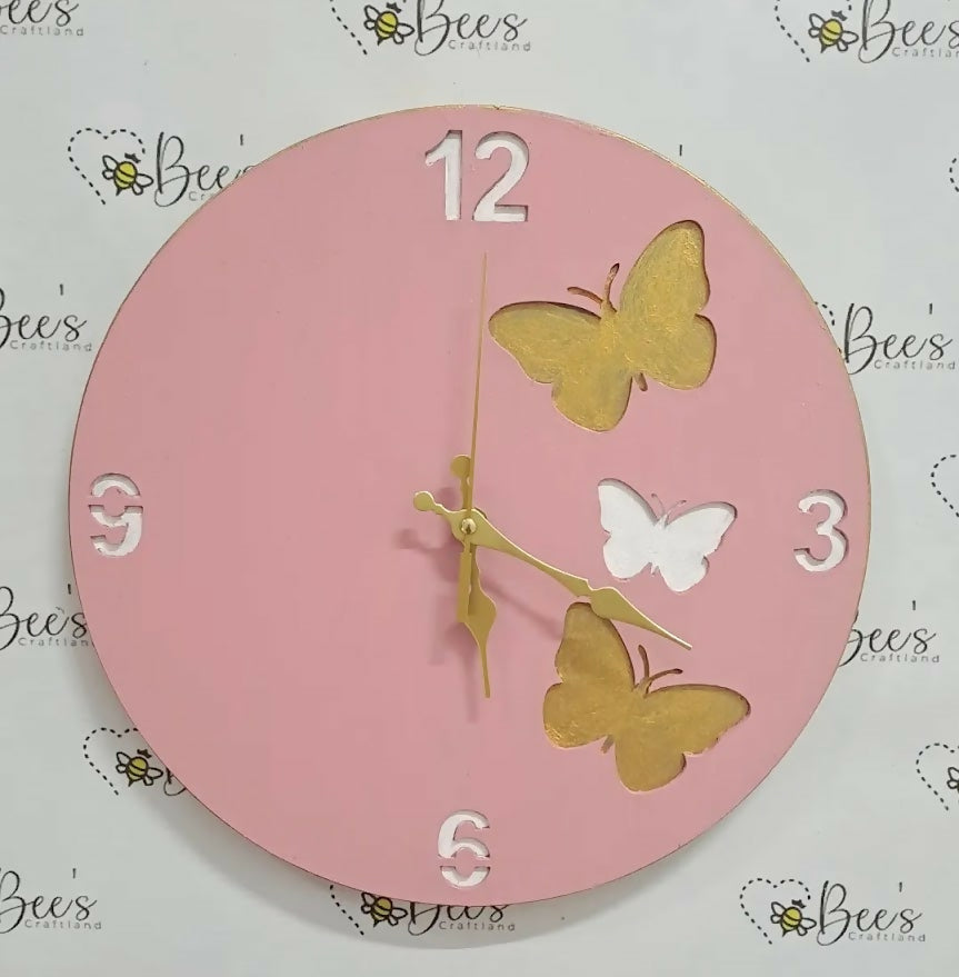 butterfly themed clock