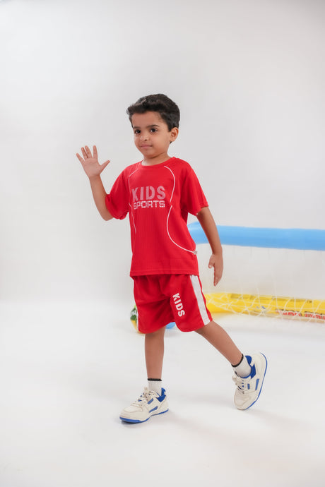 Red FIFA 2 PC Boys Sports Clothing