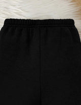 Stylish Black Pearl-Studded Zip-up Fleece Tracksuit for Kids