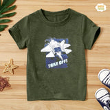 Take off Half Sleeves T-shirt For Kids - Green