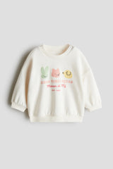 H&M Good Vibes Squad Cream Sweatshirt