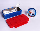 Lego Shaped Stainless Steel Stackable Lunch Box With Spork (KC5678A)