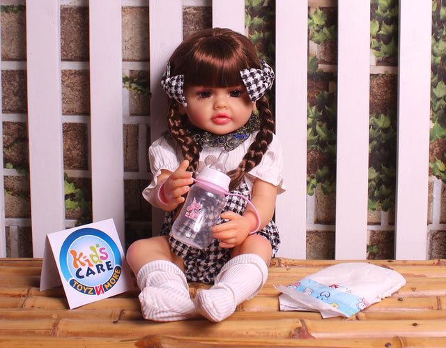 Premium Quality Silicone Lifelike Doll - 20-inch (56 cm) with Diaper and Feeder (KC5695)