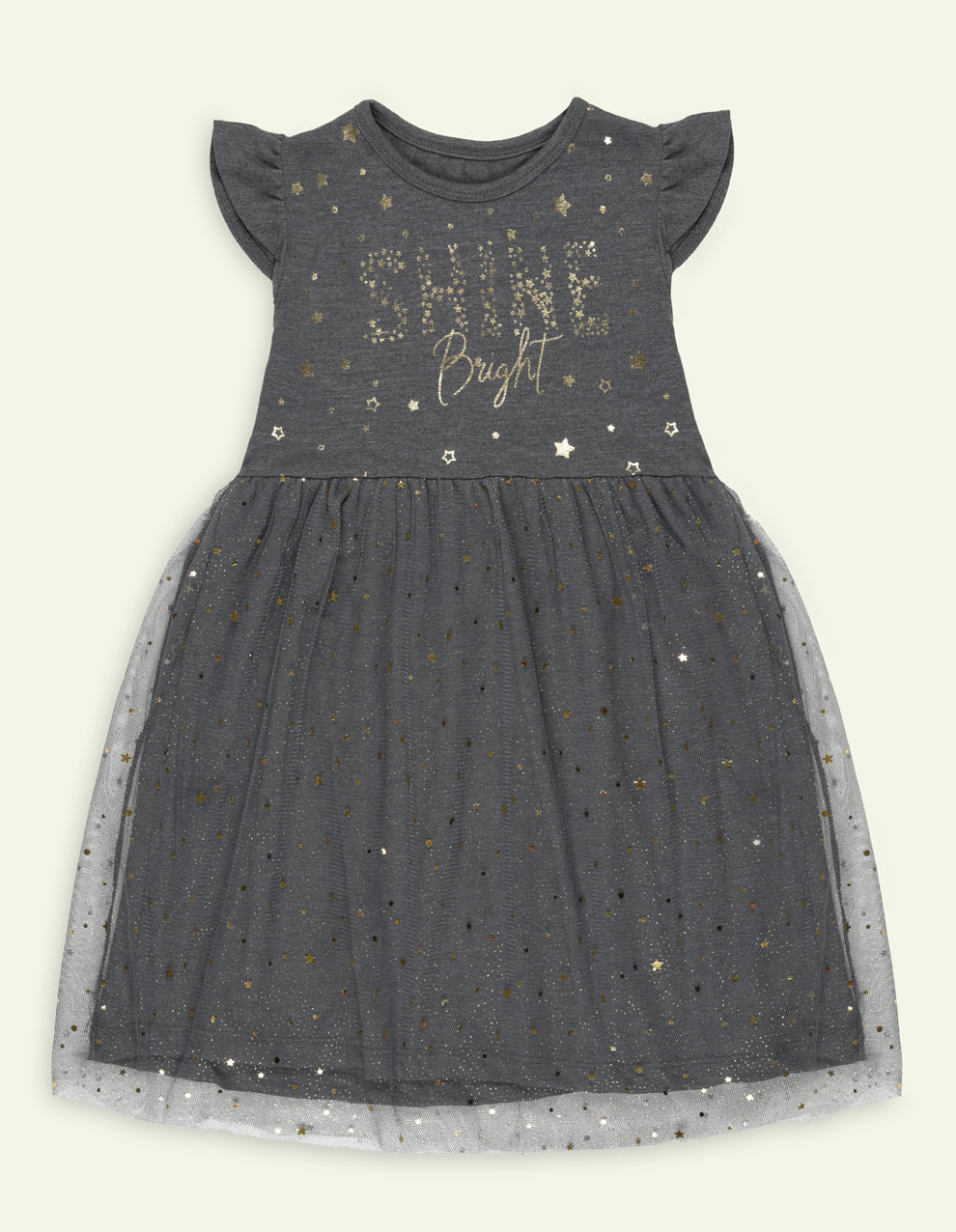 Charcoal Shine Bright Tulle Skirt Dress for Girls