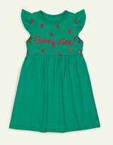 Green Berry Dress for Girls