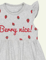 Heather Grey Berry Dress for Girls
