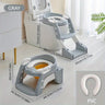 2 in 1 Foldable Potty Training Toilet Seat & Ladder | Soft Cushion & Anti-Slip - Grey