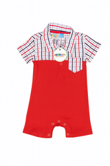 Jumpsuit Cut & Sew Red Infant