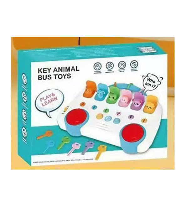 Key Animal Bus Toy for Kids - Interactive Animal Pop-Up & Drum Fun (KC5913)
