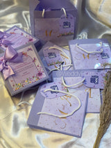 Lavender Blossom Baby Announcement Box - With Bag