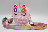 Unicorn Shaped Pop It Soft Silicone Cross Body Pouch (KC5141)