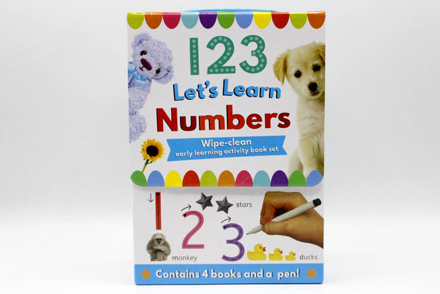 123 Let's Learn Numbers Wipe And Clean Activity Four Books Set